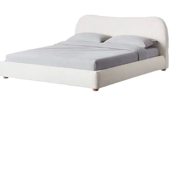 Cashmere fabric bed accessible luxury master bedroom double bed small apartment modern casual princess bed scandinavian style grids soft bed
