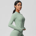 European and american nude feel compression zip-up jacket - quick-dry, breathable yoga top - suitable for casual wear, running, sports, and fitness