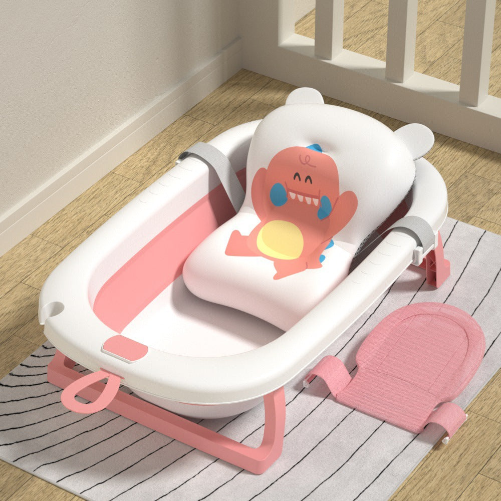 Baby bathtub, infant bathtub, toddler sit-up & recline foldable bath tub, portable home storage for newborn and children's supplies