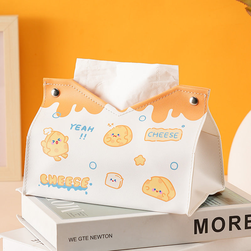 Cute cartoon naughty dog tissue box household car universal pumping paper box large capacity napkin paper box storage box