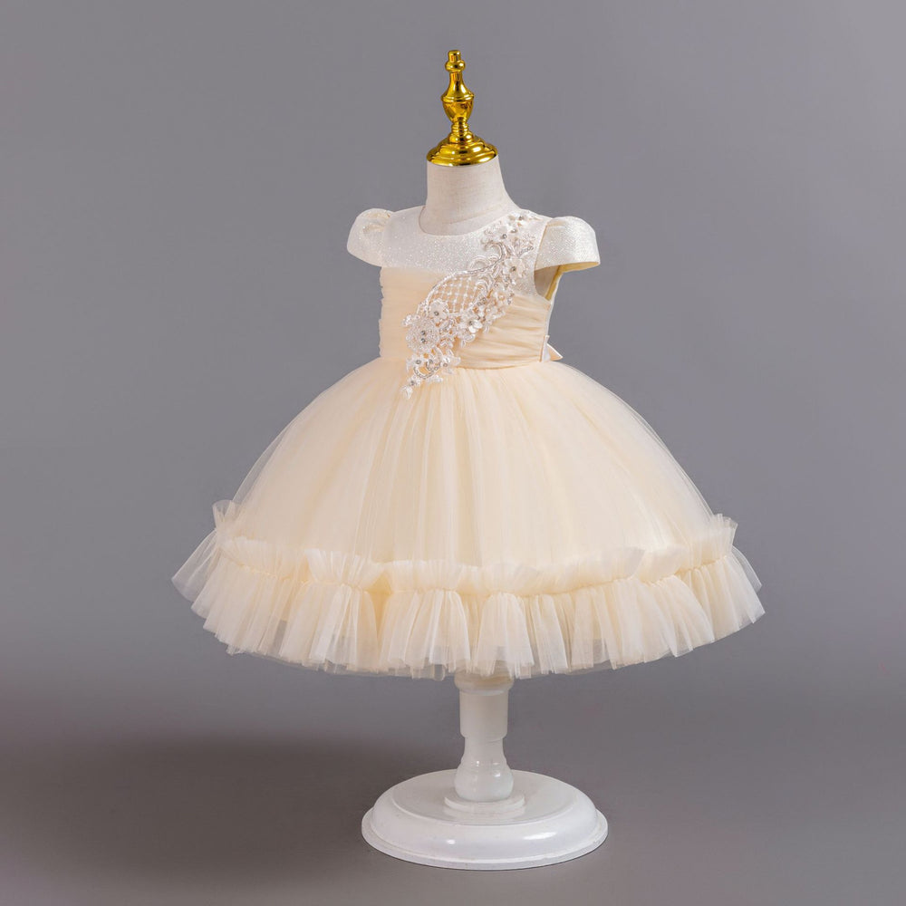 Ready-to-ship new baby girl dress - tulle flower cake princess dress - first birthday dress - baby dress