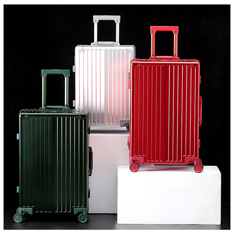 New customized all-aluminum alloy suitcase, metal trolley case, Jiaxing suitcase, universal wheel password case, boarding case.