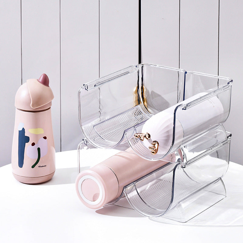 Wine Rack Refrigerator Storage Cabinet Shelf Cans Beverage Beer Finishing Display Rack Stackable Storage Rack