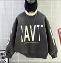 winter new arrival: mid-to-large size children's fleece-lined, extra-thick letter print trendy sweatshirt - boys' warm and cold-proof pullover