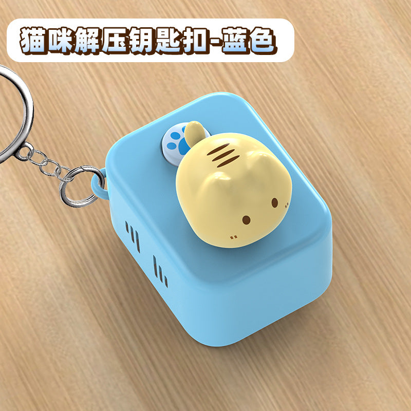 new product decompression creative kitten plug button with music key pendant mini office ornaments small toys