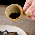 Retro ceramic stylish handle seasoning small milk dish dipping small milk cup sauce steak dessert sauce dessert dish