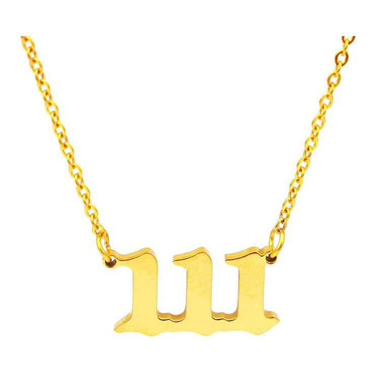 Amazon fashion custom stainless steel pendant necklace - european and american popular numbered choker