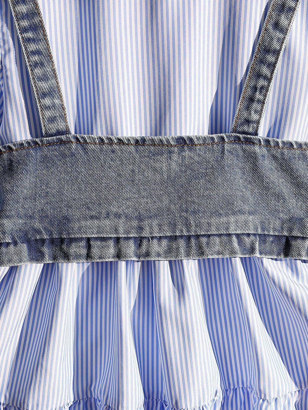 spring new arrival: cross-border shirt collar dress + denim beaded vest two-piece set