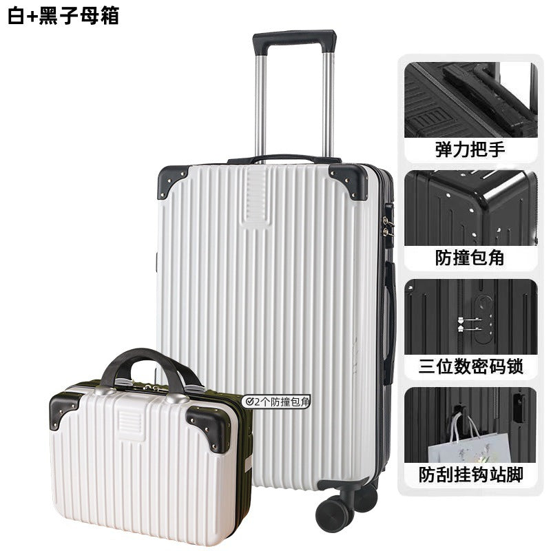 Retro large-capacity men's and women's suitcases 20-inch password case universal wheel suitcase strong trolley case boarding case