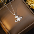 Classy micro-paved zircon saturn titanium steel necklace for women, queen mother clavicle chain, full diamond earrings, pendant jewelry set
