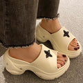 9cm thick sole star slippers women's summer outwear thick sole stomping on shit feeling 2024new arrivalsummer popular sandals