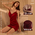 New arrivalsexy deep v pleated double-layer overlapping suspender hip-covering sexy intimates short skirt pure desire temptation hot nightgown