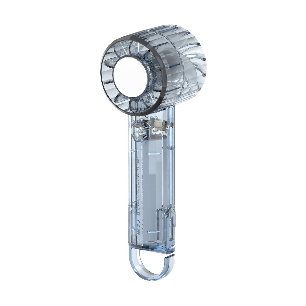 2026 new cross-border ice pack transparent fan - usb mini portable outdoor turbine handheld with carabiner, high wind power