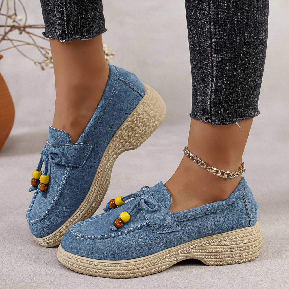 Fashionexport suede platform bottomcasuallow ankleflats women's  new lightweight pure color cloth beanie shoes