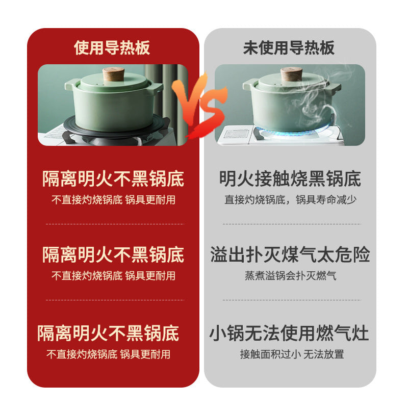 Kitchen gas stove heat conduction plate heat conduction plate anti-burn black gas stove heat transfer sheet pot bottom thawing for home heat conduction pot pad