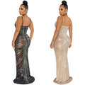 X5618   fashion new hot diamond sexy suspender chest wrap mesh see-through long skirt dress