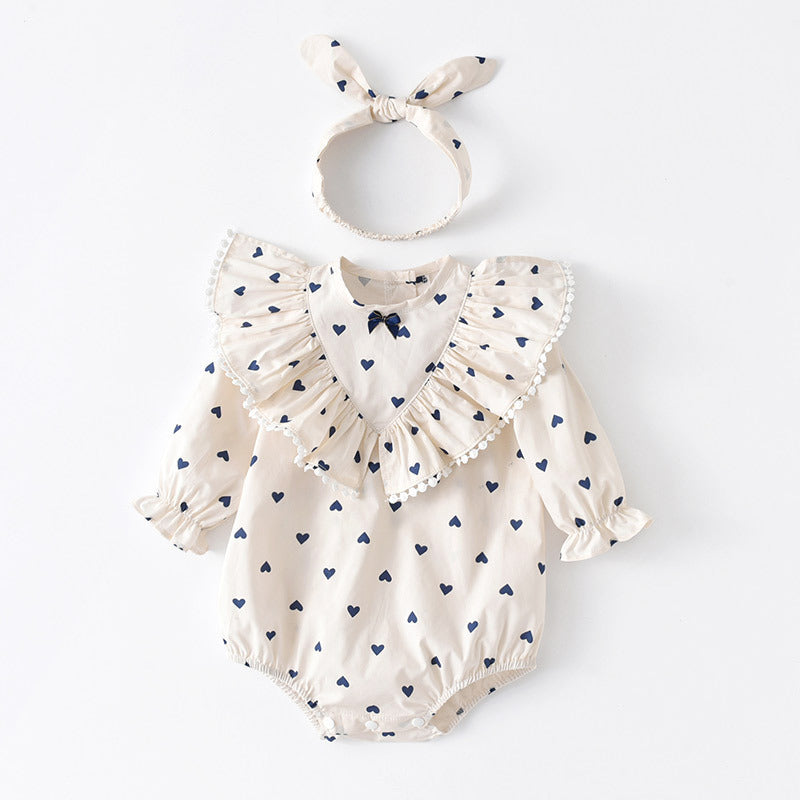 Baby newborn category a spring & autumn baby onesie long sleeve triangle swaddle bodysuit baby ins crawling suit new pure cotton