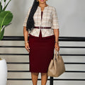 D573 women's foreign trade  new fashion elegant patchwork bodycon pencil skirt ol african european and american dress