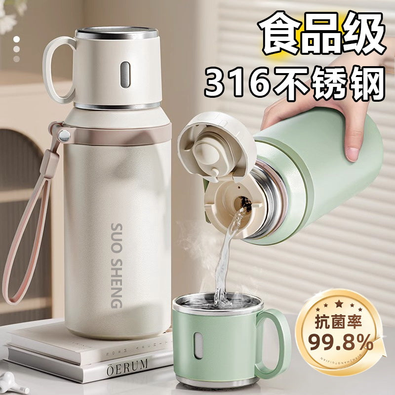 High-style insulated tumbler for women, 316 stainless steel insulated water bottle for men, large capacity office bowl lid cup wholesale