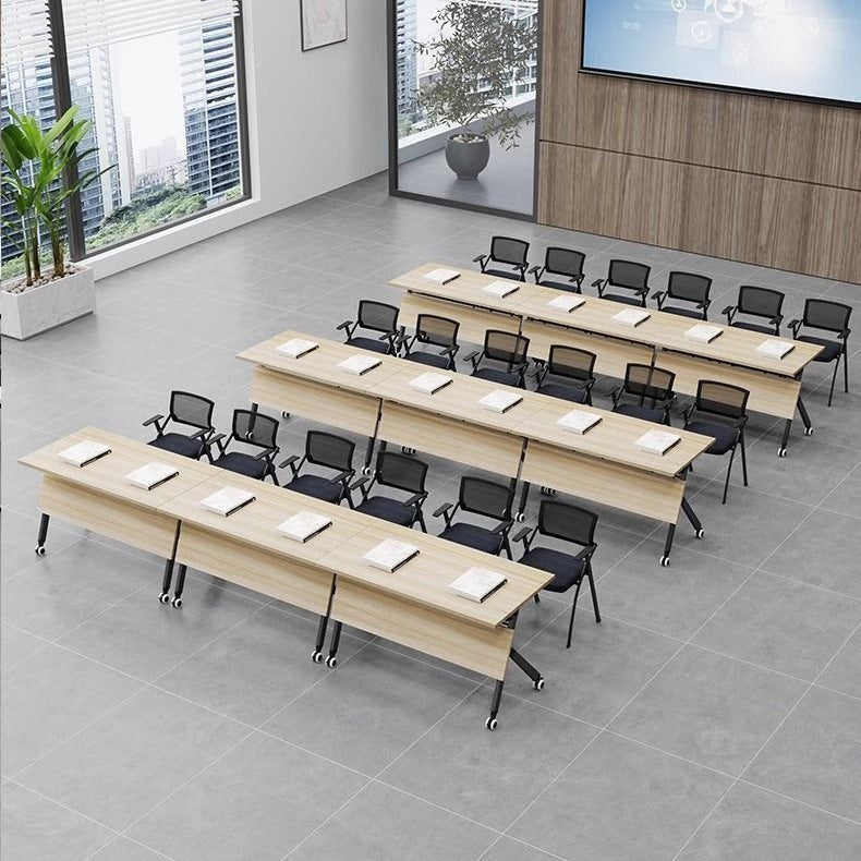 Practical multi-purpose training table, mobile silent office desk, foldable table, minimalist office splicing conference table