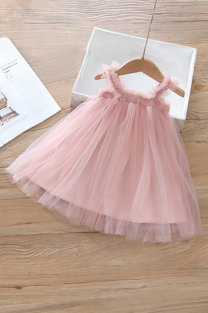 Girls' dress new arrival  summer super fairy princess dress cross-border hot seller star mesh children's dress