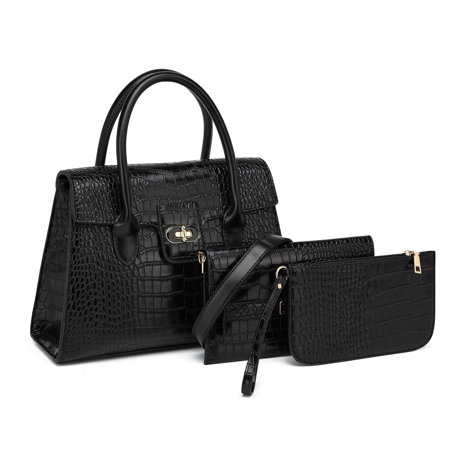 Spring 2025 New Fashion Trend Light Luxury Crocodile Pattern Women's Portable Tote Bag