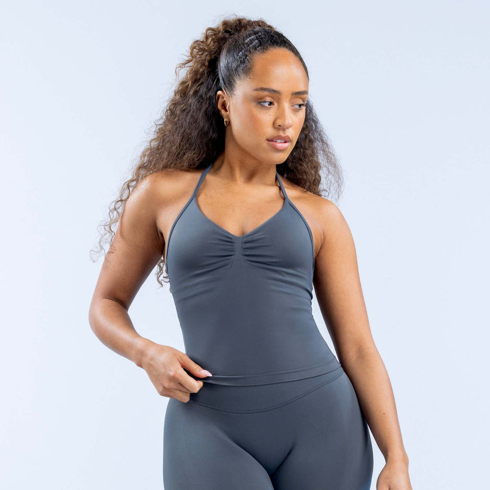 Dfyin stock cross-border high-elastic halter back tight long vest fitness sports vest detachable bra