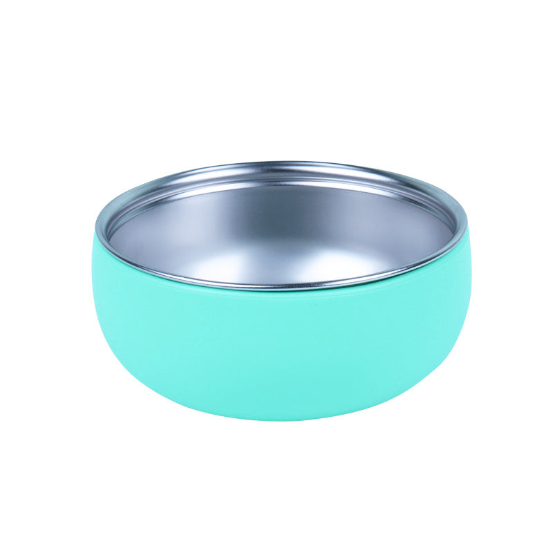 Factory new baby silicone stainless steel tableware set creative product 304 stainless steel children's silicone tableware bowl