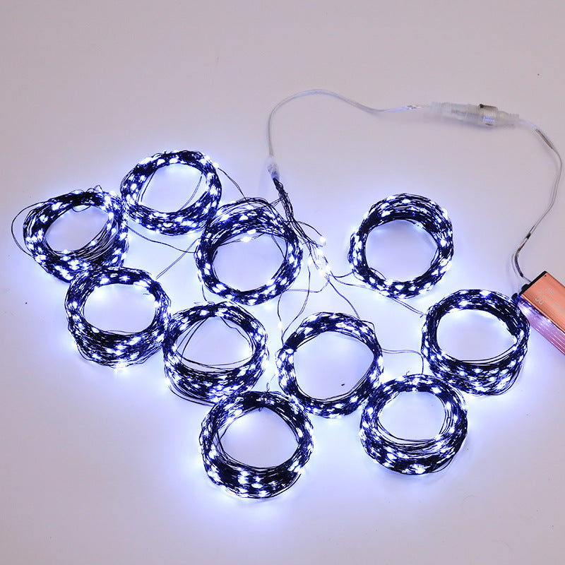 Wedding props rice grain lamp ceiling fishing net lamp LED copper wire lamp marriage proposal wedding arrangement light string multi-purpose lanterns