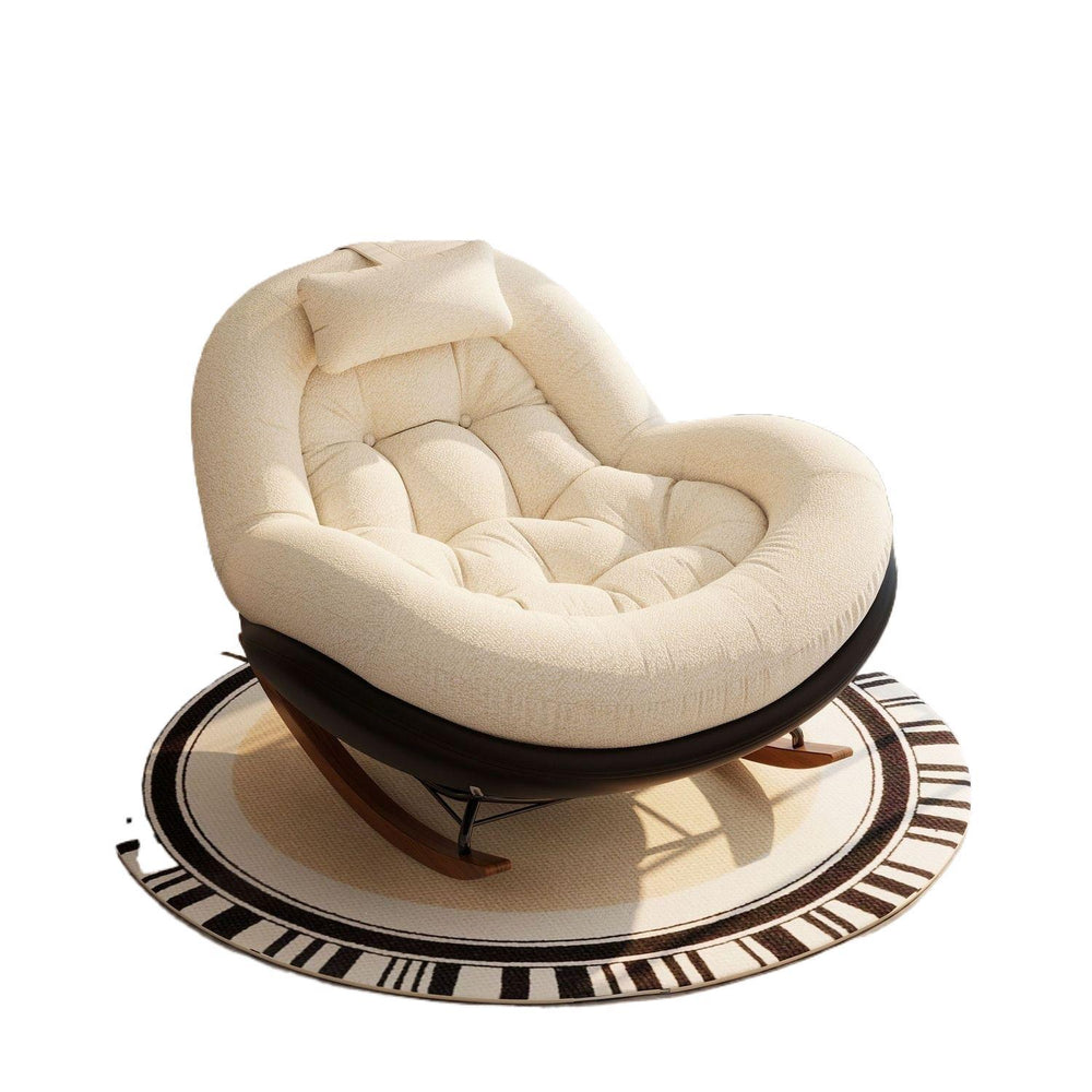 New arrival balcony chair rocking recliner casualfor home adult lazy sofa chair eggshell sleeping single rocking chair