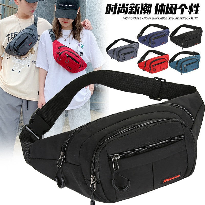 New men's and women's fanny packs, business collection, large-capacity bags, sports multi-function messenger bags, casual waterproof mobile phone breast bags