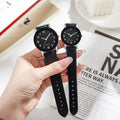 couple casual alloy quartz watch pair student elegant watch black frame digital quartz watch wholesale