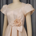 Summer fashion puffy waist a-line skirt, 3d floral ball gown, wedding bridesmaid elegant midi dress