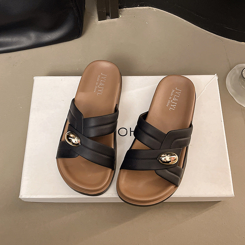 2026 new french-style flat sandals with skirt – stunning summer outdoor fashion beach shoes for women