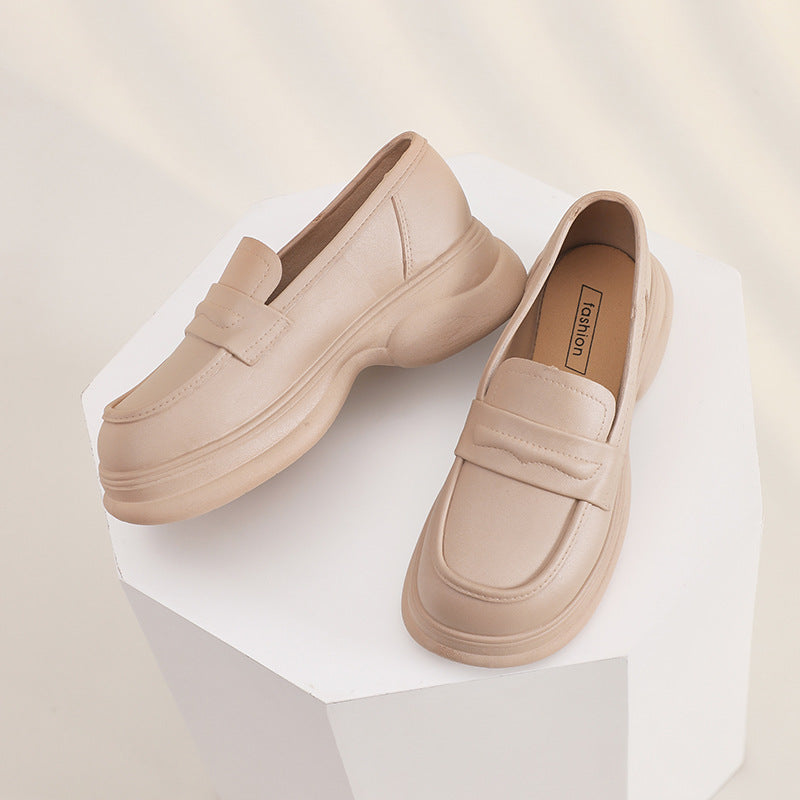 Thick sole preppy british style loafers women's 2025 new spring and autumn slip-on mary jane loafers flats