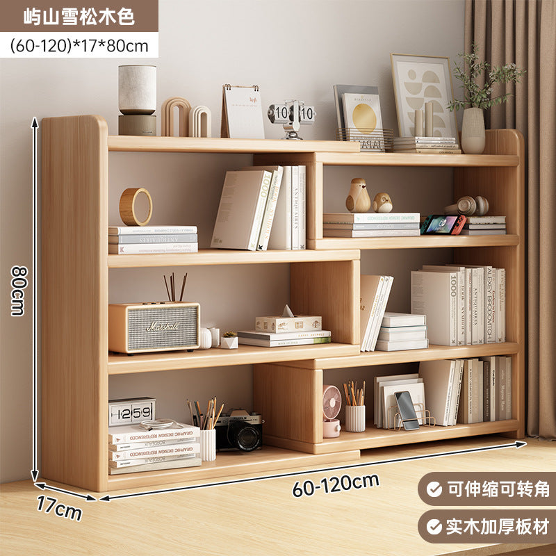 Solid wood bookshelf Desktop shelf Children's desk Storage rack Household desk Small bookcase Office storage cabinet
