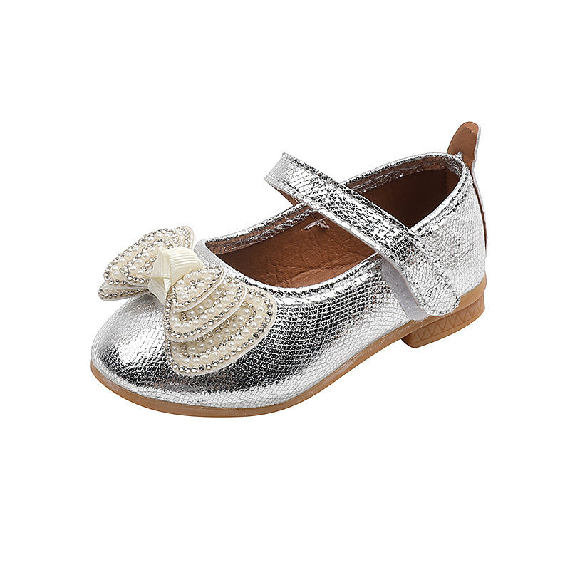 Girls' princess shoes, spring/autumn leather shoes for baby girls, new summer soft-soled children's shoes, toddler shoes, baby single shoes for summer