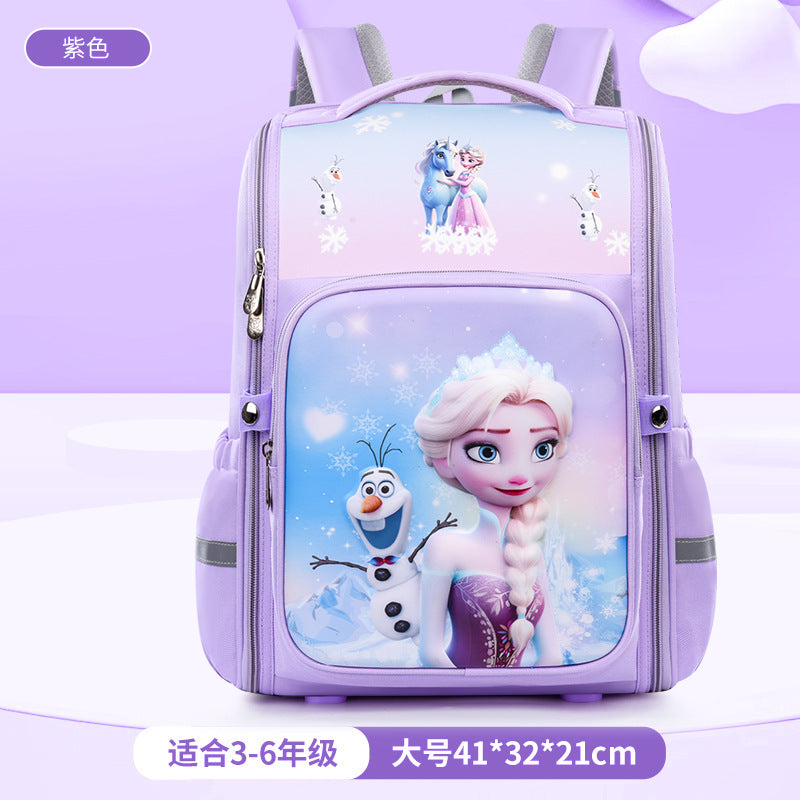 2025 cartoon elementary school backpack - grades 1-6, large capacity, weight-reducing, spine-protecting space backpack for boys and girls