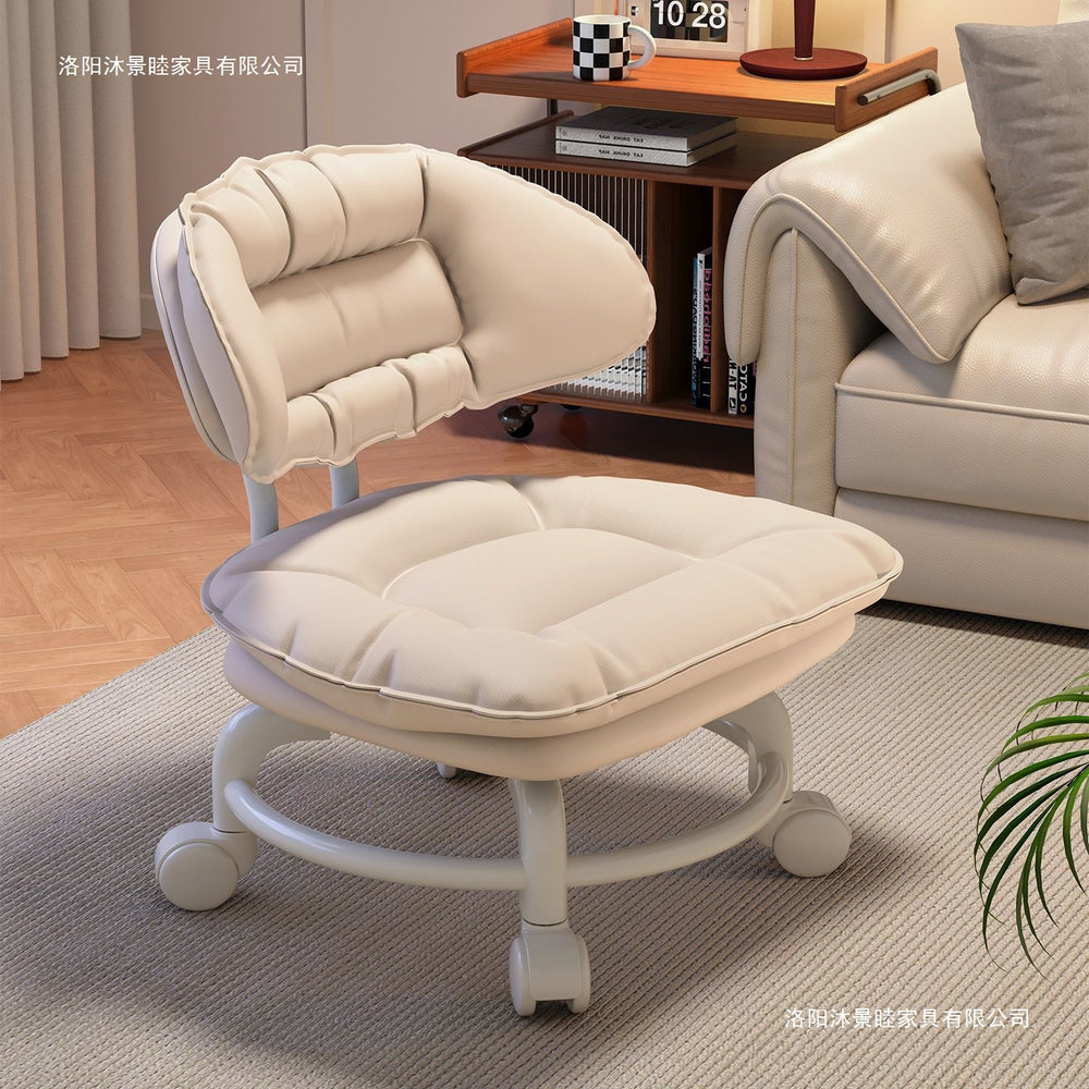 Small stool universal wheel small sofa chair soft package comfortable back chair lazy floor wiping multi-function pulley shoe changing stool