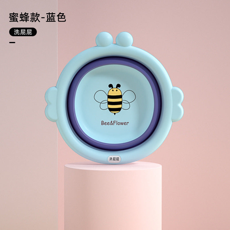 Newborn washbasin can be hung cartoon basin kids washbasin for home foldable baby washbasin export plastic basin