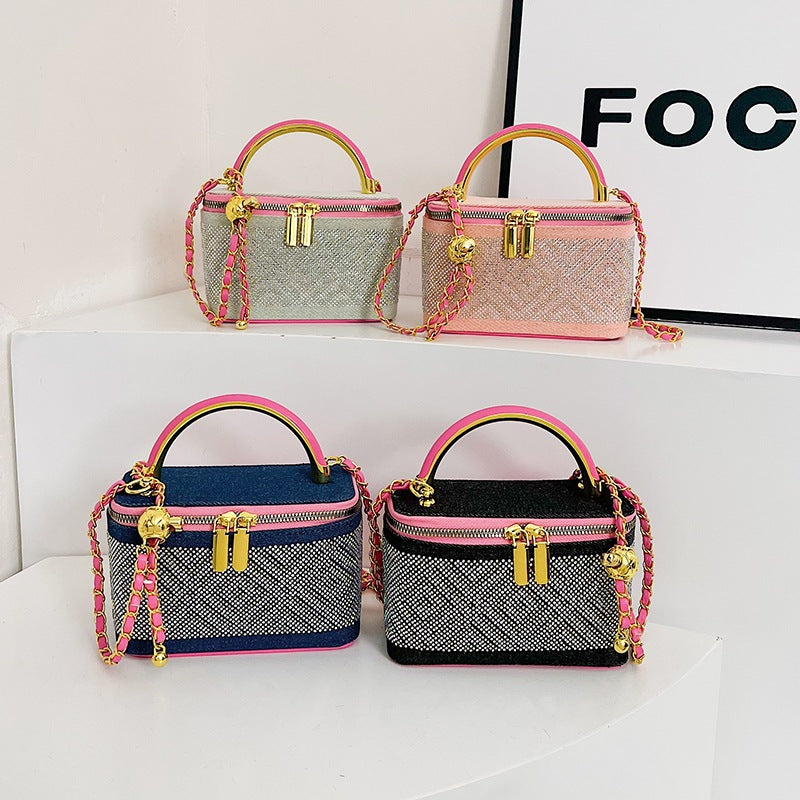 Spring and summer high-end sense niche box bag women's 2025 new fashion shoulder bag chain messenger bag mobile phone bag
