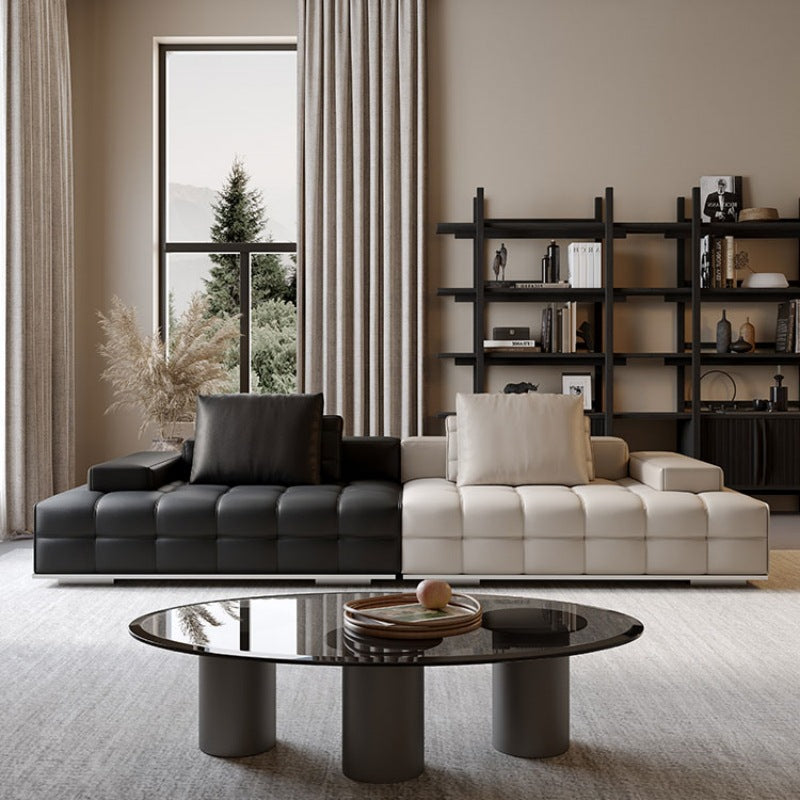 Lawrence genuine leather sofa italianclassy first layer cowhide living room small apartment modernaccessible luxury straight row full leather sofa