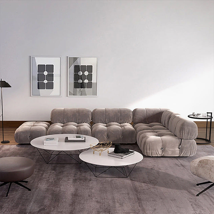 Mario cashmere sofa small apartment living room casual furniture combination square module casual fabric sofa