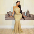 New summer european and american style women's sexy elegant glitter beaded strappy long evening gown dress