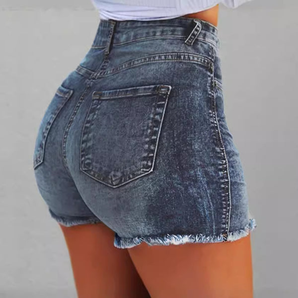 Independent Station Explosive Elastic Slim Thin Denim Shorts Women