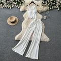 Salt style outfit work clothing style silm vest high waistloose pants women's summer lazy slimming lookeleganttwo-piece set