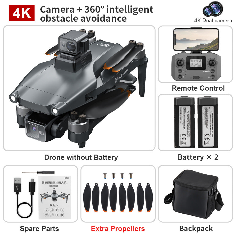 L600 drone gps return-to-home three-axis gimbal hd aerial photography quadcopter obstacle avoidance brushless remote control aircraft