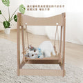 Cat hanging basket solid wood cat nest cat swing dog nest pet hammock dog cradle sleeping nest hemp rope hanging nest dog rocking bed