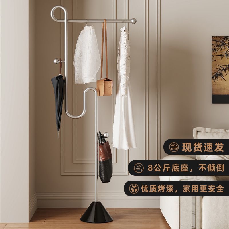 Cream style floor-standing clothes hanger, high-end for home clothes storage display rack, entrance hall, living room, bedroom, entrance coat rack