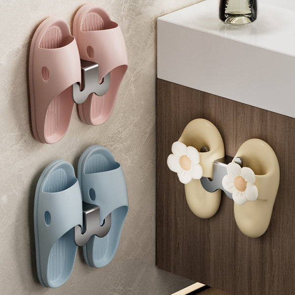 Bathroom slipper rack non-punching wall-mounted toilet wall drain shoe storage artifact toilet hook rack